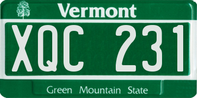 VT license plate XQC231