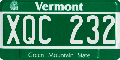 VT license plate XQC232