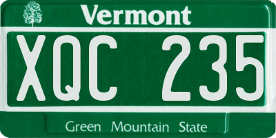 VT license plate XQC235