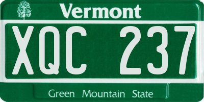 VT license plate XQC237