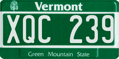VT license plate XQC239