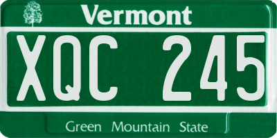 VT license plate XQC245