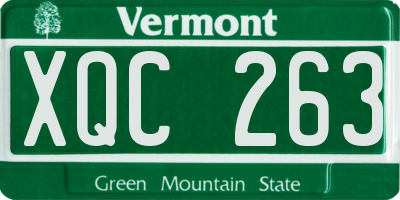 VT license plate XQC263