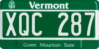 VT license plate XQC287