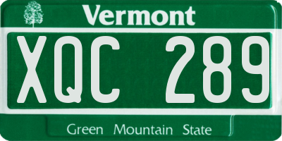 VT license plate XQC289
