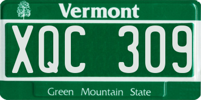 VT license plate XQC309
