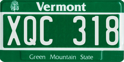 VT license plate XQC318