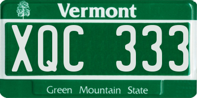 VT license plate XQC333