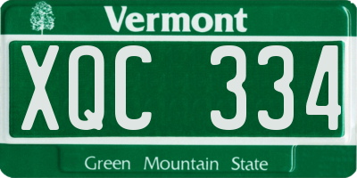 VT license plate XQC334