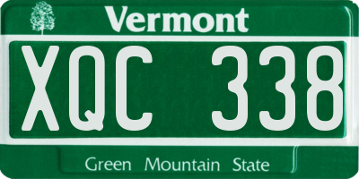VT license plate XQC338