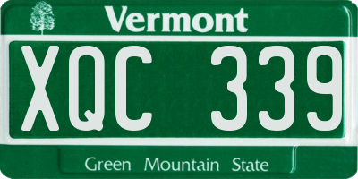 VT license plate XQC339