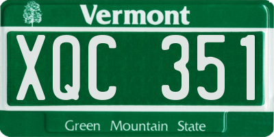VT license plate XQC351