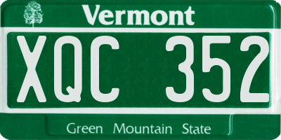 VT license plate XQC352