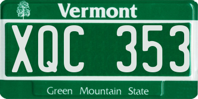 VT license plate XQC353