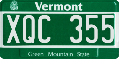 VT license plate XQC355