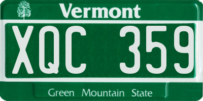 VT license plate XQC359