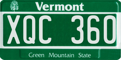 VT license plate XQC360