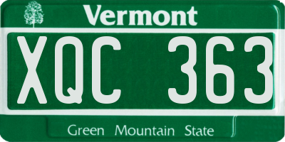 VT license plate XQC363