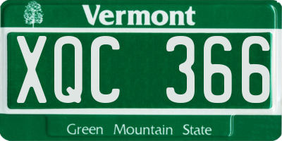 VT license plate XQC366