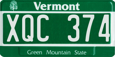 VT license plate XQC374