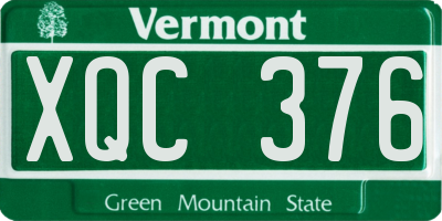 VT license plate XQC376