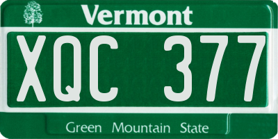 VT license plate XQC377