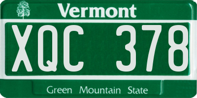 VT license plate XQC378