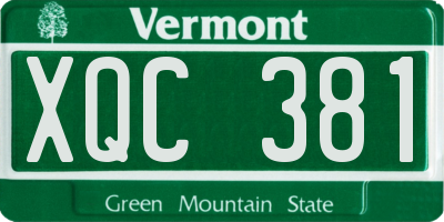 VT license plate XQC381
