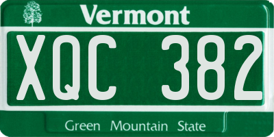 VT license plate XQC382