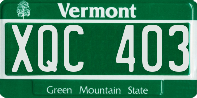 VT license plate XQC403