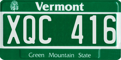 VT license plate XQC416