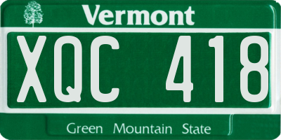 VT license plate XQC418
