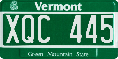 VT license plate XQC445