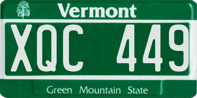 VT license plate XQC449