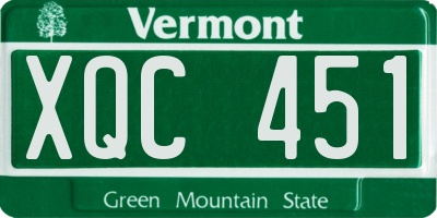 VT license plate XQC451