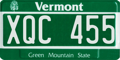 VT license plate XQC455