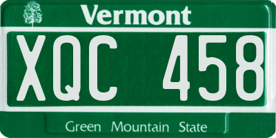 VT license plate XQC458