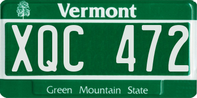 VT license plate XQC472