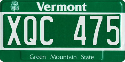 VT license plate XQC475