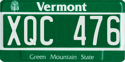 VT license plate XQC476