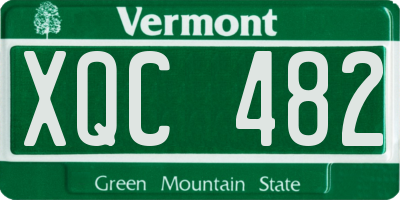 VT license plate XQC482