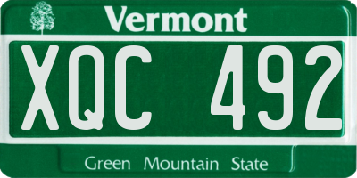 VT license plate XQC492
