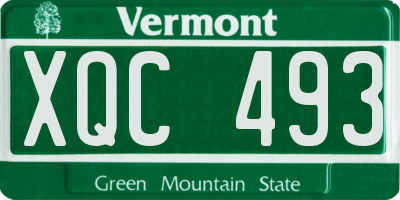 VT license plate XQC493