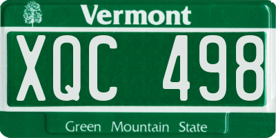 VT license plate XQC498