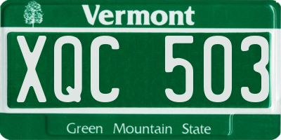 VT license plate XQC503
