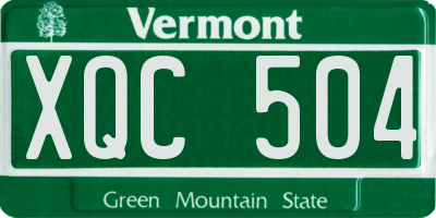 VT license plate XQC504