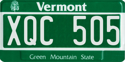 VT license plate XQC505