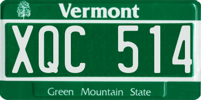 VT license plate XQC514