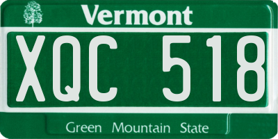 VT license plate XQC518