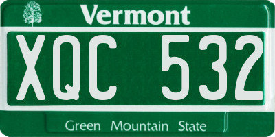 VT license plate XQC532